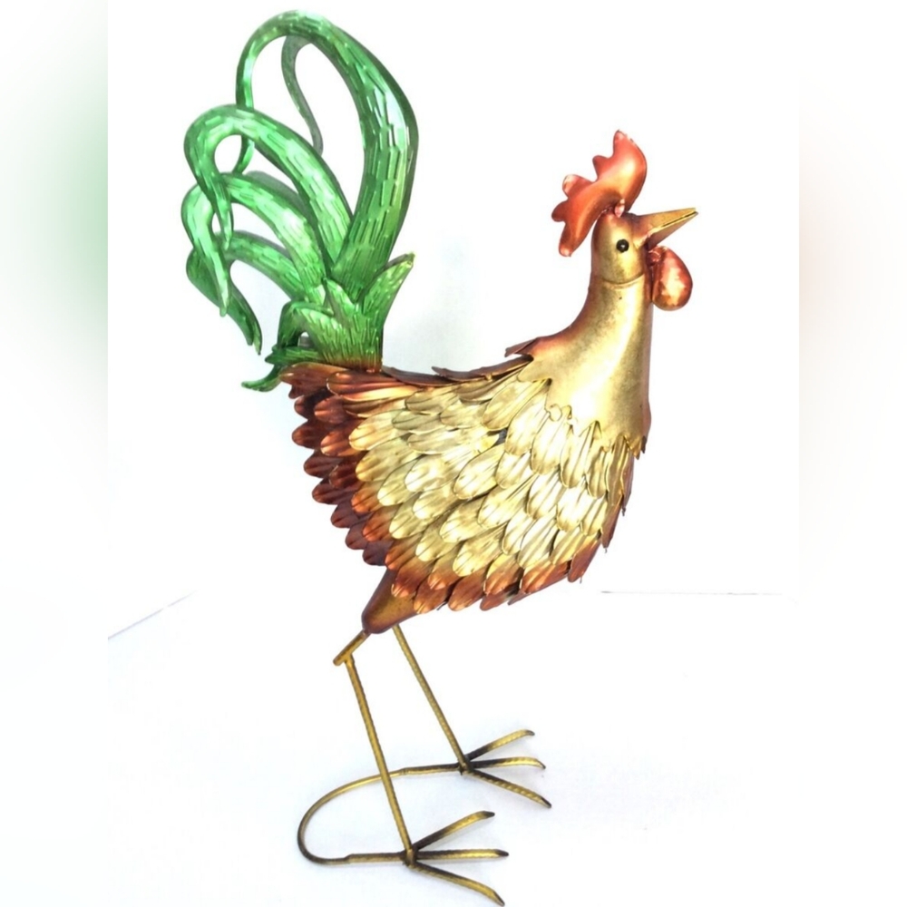 Vintage Metal Rooster / Rare Sculpture
